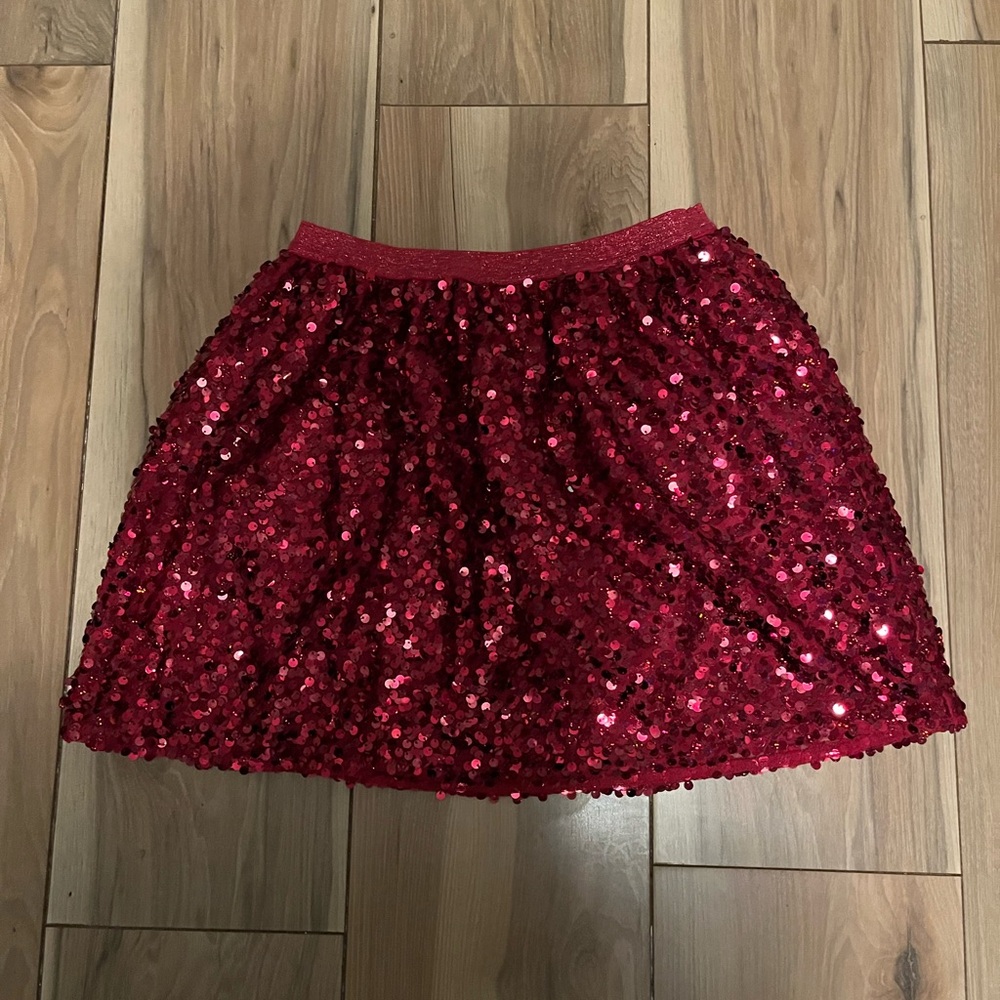Cat & Jack Red Mini Sequin Bubble Skirt